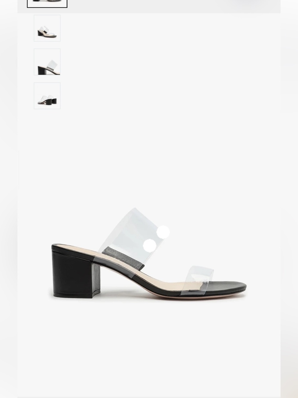 SCHUTZ Black Victorie Slide 7.5 Mules with Clear Straps